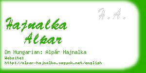 hajnalka alpar business card